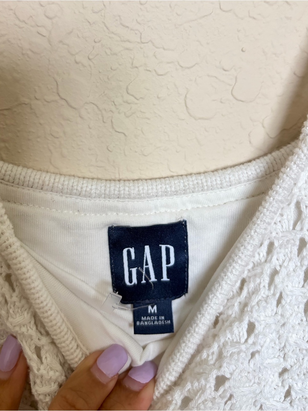 GAP White Crochet Sleeveless Mini Dress - Picture 3 of 8